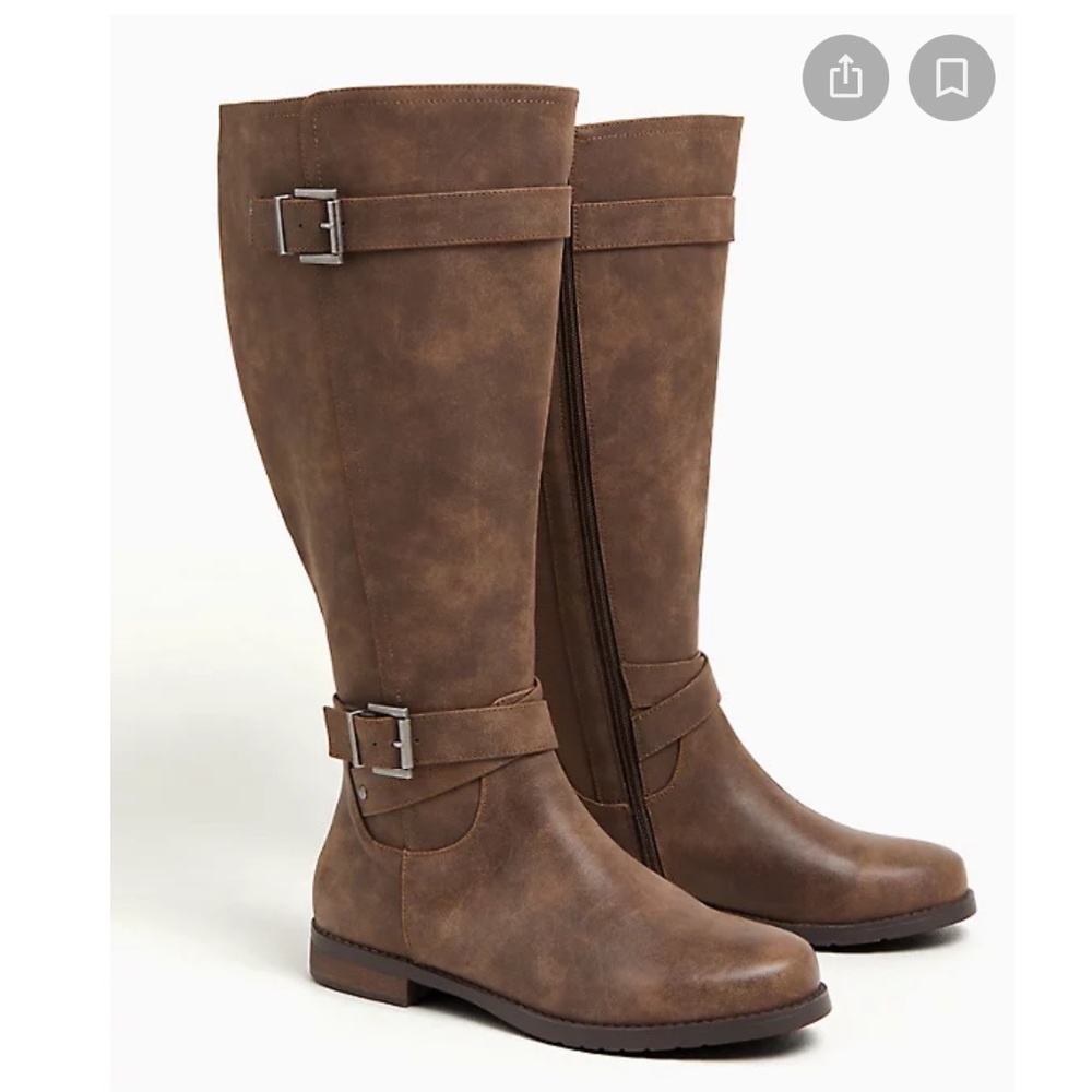 Torrid Cognac Buckle Knee High Boot (WW) - size 7